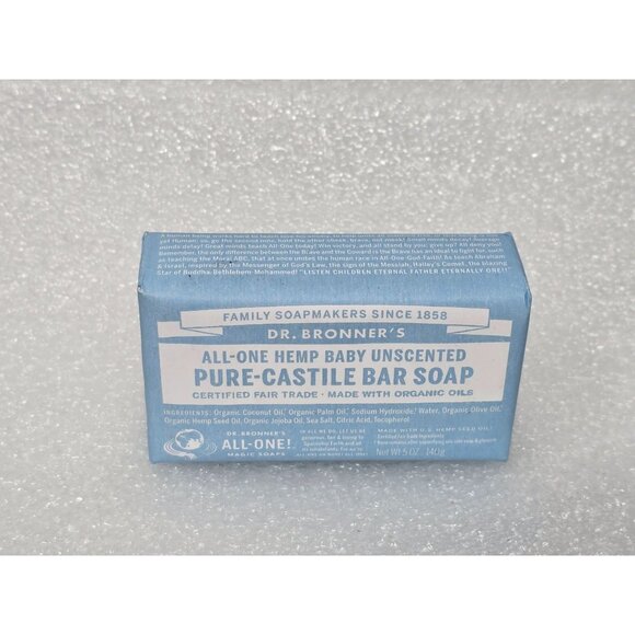 Dr. Bronners All-One Baby Unscented Pure-Castile Bar Soap 5 Oz - Picture 1 of 2